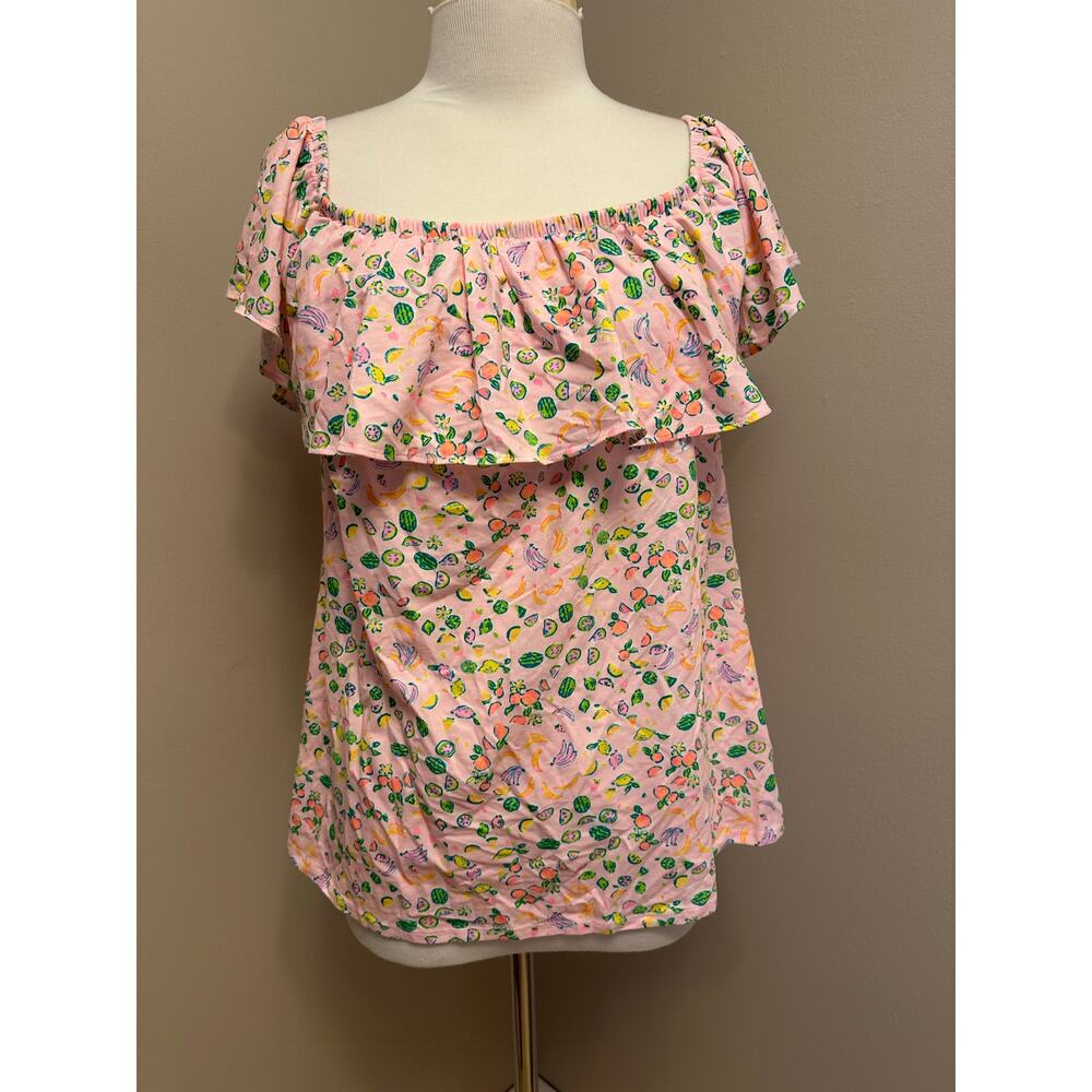 NWT Lilly Pulitzer La Fortuna Top Urchin Pink Lil Juicy Fruit Sz XL - Picture 2 of 7